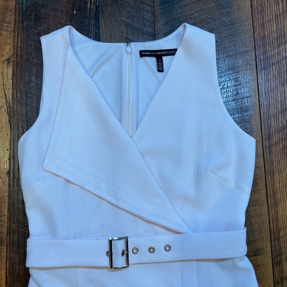 White House Black Market Blush Pink Belted Sheath Dress Size 4 - Picture 4 of 12